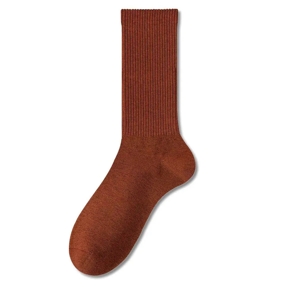 Retro Women Cotton Loose Socks Autumn Winter Knit Solid Color Mid-calf  Korean Japanese Student Girls Winter Socks Antibacterial – Bold & Fun Statement Socks Sockology