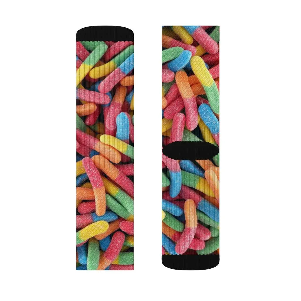 Gummy Candy Novelty Socks – Premium Dress Socks for Office & Formal Wear Yellow Pandora