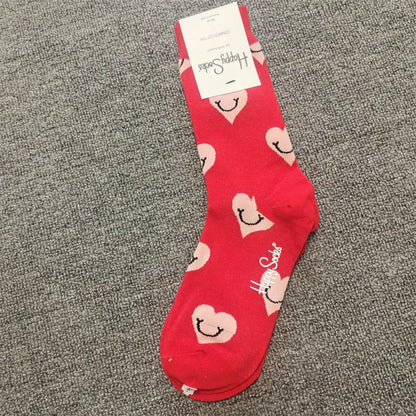 Mid-High Tube Trendy Socks Couple Cotton Sock – Romantic Socks for Couples & Special Moments Cerise Max