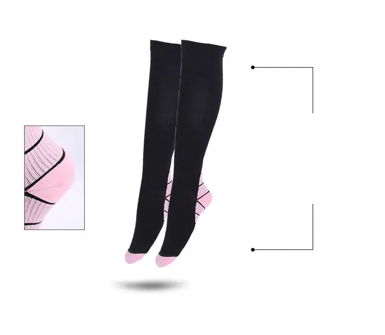 Unisex Men Professional Compression Socks Breathable Travel Activities Fit for Nurses Shin Splints Flight Travel Sports Sock – Medical Grade Compression Socks for Support Cerise Max