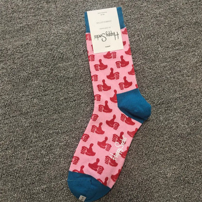 Mid-High Tube Trendy Socks Couple Cotton Sock – Romantic Socks for Couples & Special Moments Cerise Max