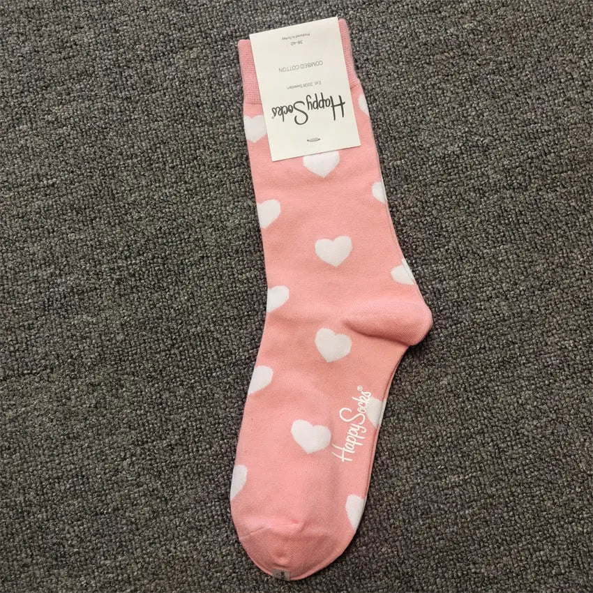 Mid-High Tube Trendy Socks Couple Cotton Sock – Romantic Socks for Couples & Special Moments Cerise Max