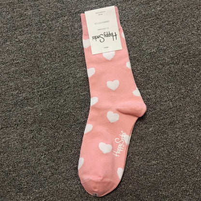 Mid-High Tube Trendy Socks Couple Cotton Sock – Romantic Socks for Couples & Special Moments Cerise Max