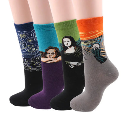 Starry Sky Cotton Sock Mid-calf – Bold & Fun Statement Socks Cerise Max