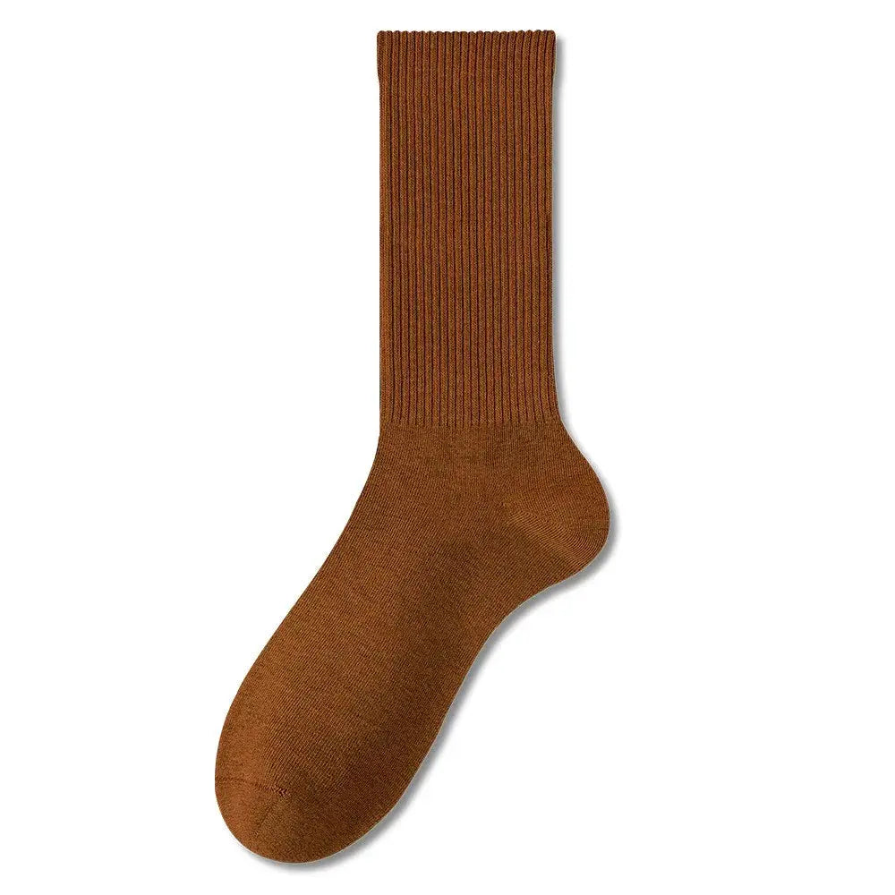 Retro Women Cotton Loose Socks Autumn Winter Knit Solid Color Mid-calf  Korean Japanese Student Girls Winter Socks Antibacterial – Bold & Fun Statement Socks Sockology