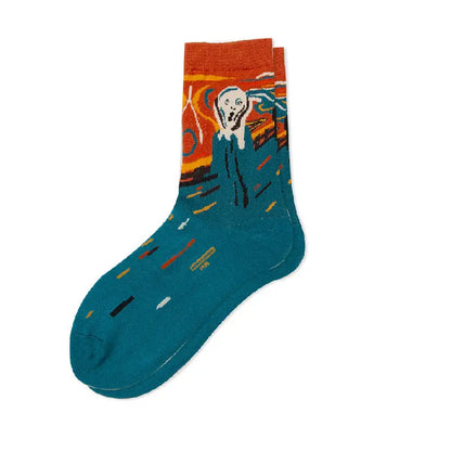 Starry Sky Cotton Sock Mid-calf – Bold & Fun Statement Socks Cerise Max