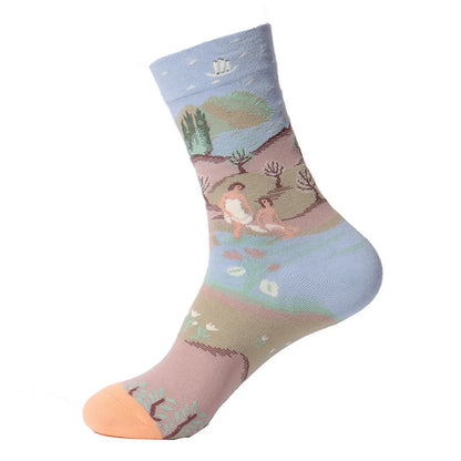 Renaissance Men And Women Mid-calf Spring And Autumn Cotton Sock – Bold & Fun Statement Socks Cerise Max