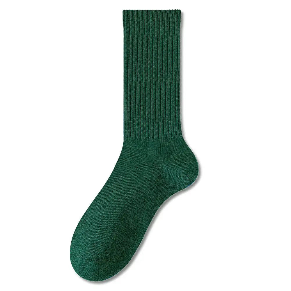 Retro Women Cotton Loose Socks Autumn Winter Knit Solid Color Mid-calf  Korean Japanese Student Girls Winter Socks Antibacterial – Bold & Fun Statement Socks Sockology