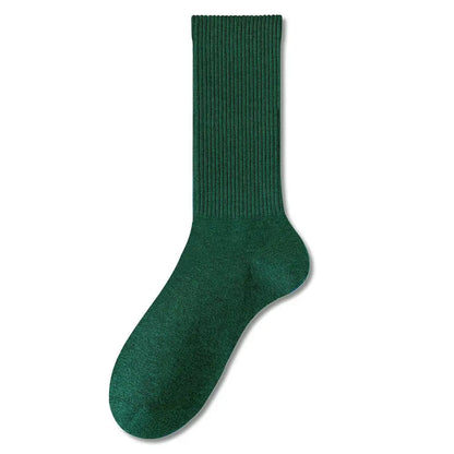 Retro Women Cotton Loose Socks Autumn Winter Knit Solid Color Mid-calf  Korean Japanese Student Girls Winter Socks Antibacterial – Bold & Fun Statement Socks Sockology