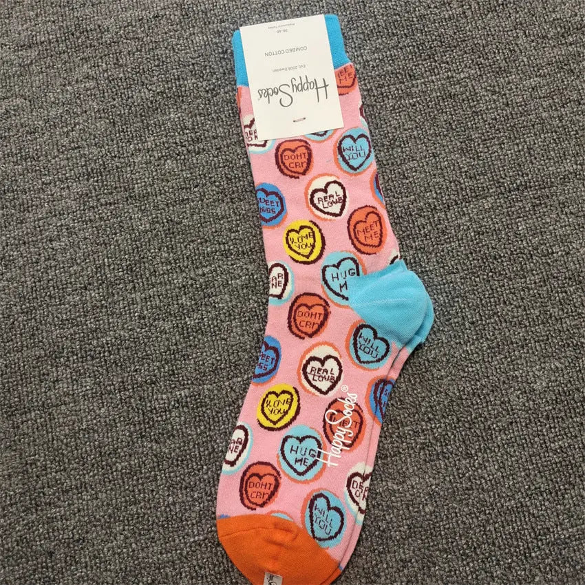 Mid-High Tube Trendy Socks Couple Cotton Sock – Romantic Socks for Couples & Special Moments Cerise Max