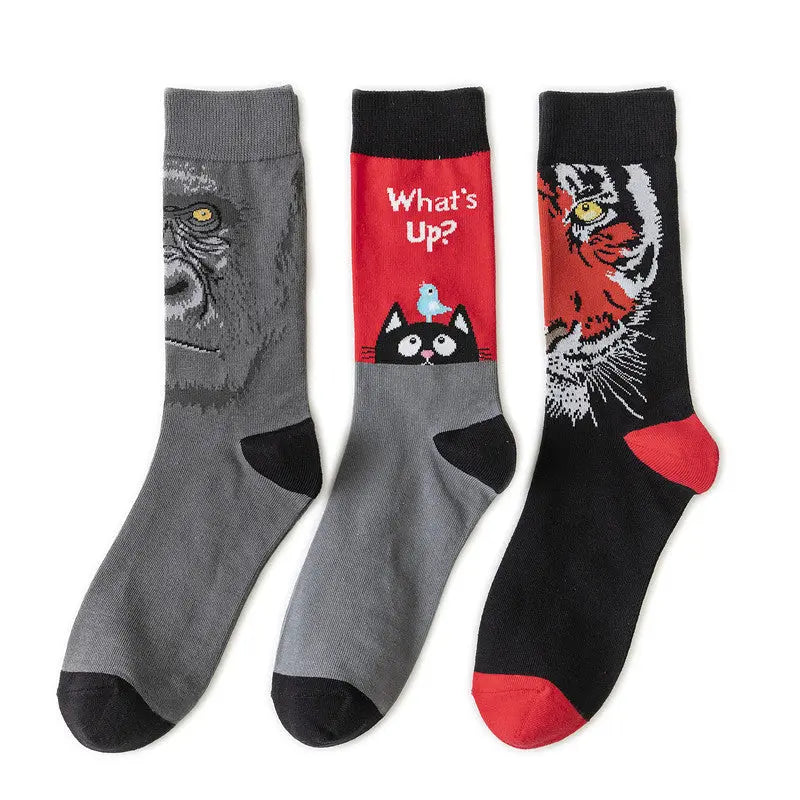 Cotton Sock Fruit Pattern Mid-calf Women – Bold & Fun Statement Socks Cerise Max