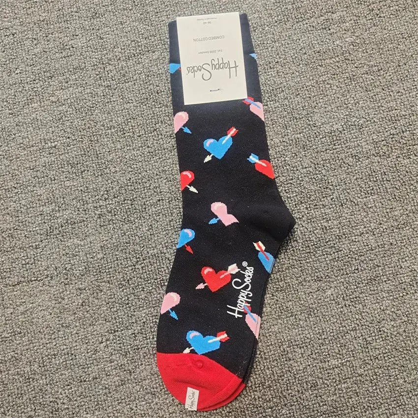 Mid-High Tube Trendy Socks Couple Cotton Sock – Romantic Socks for Couples & Special Moments Cerise Max