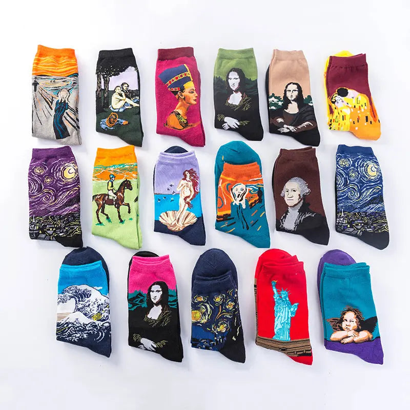 Starry Sky Cotton Sock Mid-calf – Bold & Fun Statement Socks Cerise Max