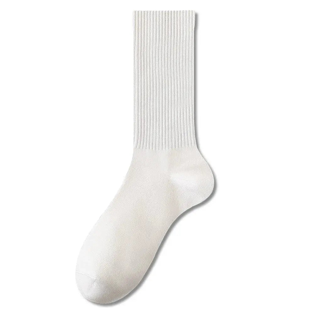 Retro Women Cotton Loose Socks Autumn Winter Knit Solid Color Mid-calf  Korean Japanese Student Girls Winter Socks Antibacterial – Bold & Fun Statement Socks Sockology