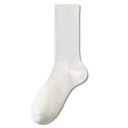 Retro Women Cotton Loose Socks Autumn Winter Knit Solid Color Mid-calf  Korean Japanese Student Girls Winter Socks Antibacterial – Bold & Fun Statement Socks Sockology