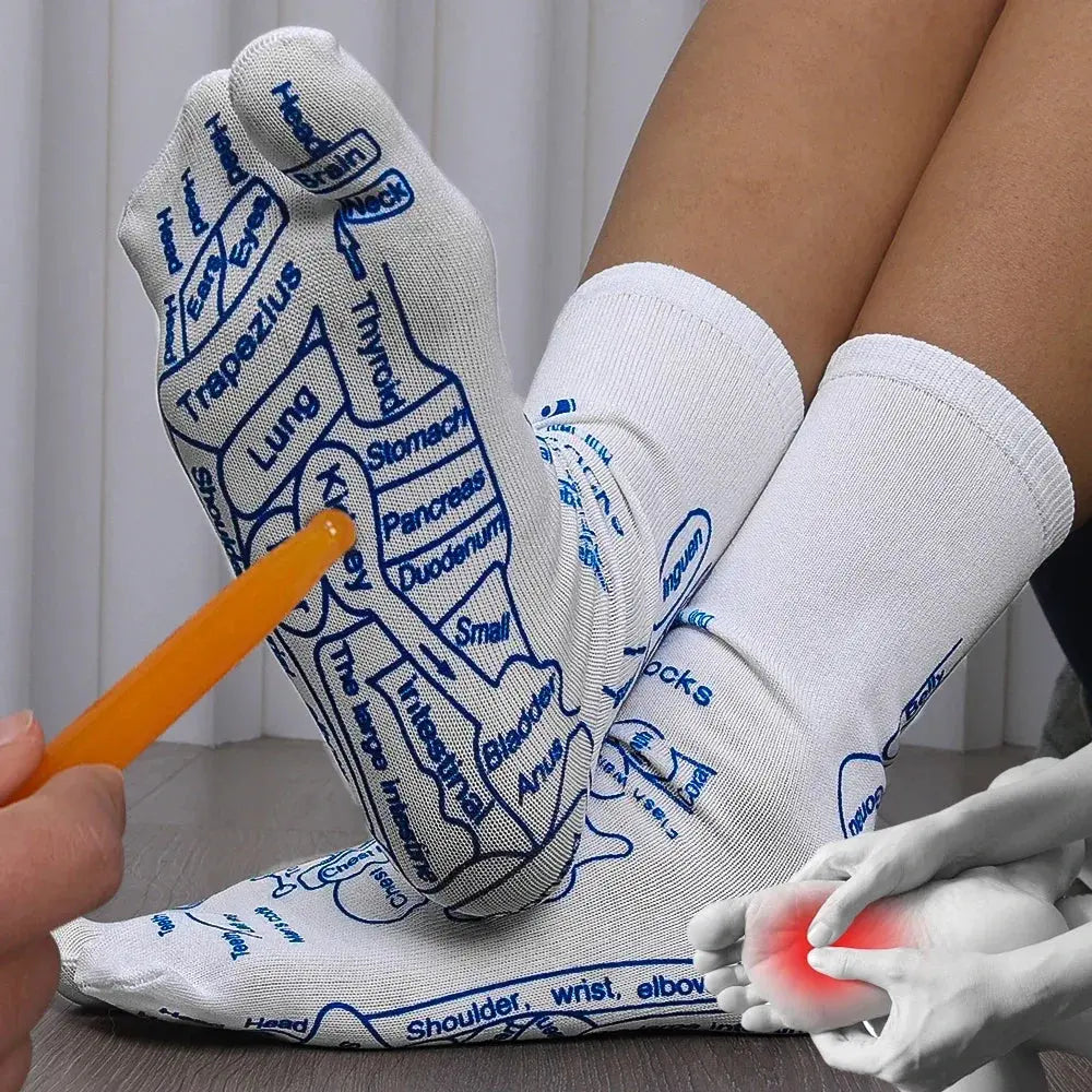 Massage Relieve Tired Feet Socks Acupressure Foot Massager Reflexology Socks Foot Point Sock Foot Point Tool Physiotherapy Sock – Medical Grade Compression Socks for Support Cerise Max