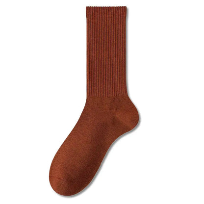 Retro Women Cotton Loose Socks Autumn Winter Knit Solid Color Mid-calf  Korean Japanese Student Girls Winter Socks Antibacterial – Bold & Fun Statement Socks Sockology
