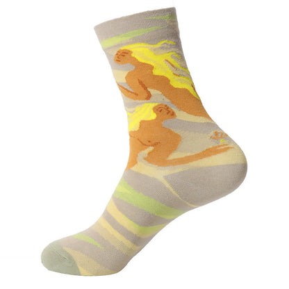 Renaissance Men And Women Mid-calf Spring And Autumn Cotton Sock – Bold & Fun Statement Socks Cerise Max