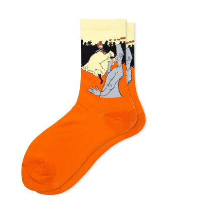 Starry Sky Cotton Sock Mid-calf – Bold & Fun Statement Socks Cerise Max