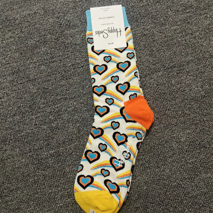Mid-High Tube Trendy Socks Couple Cotton Sock – Romantic Socks for Couples & Special Moments Cerise Max
