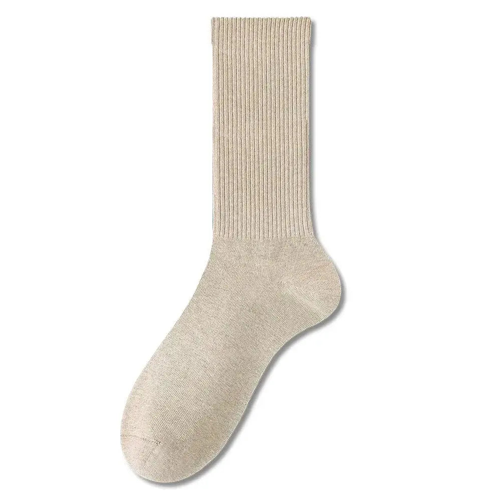 Retro Women Cotton Loose Socks Autumn Winter Knit Solid Color Mid-calf  Korean Japanese Student Girls Winter Socks Antibacterial – Bold & Fun Statement Socks Sockology