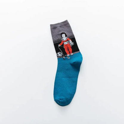 Starry Sky Cotton Sock Mid-calf – Bold & Fun Statement Socks Cerise Max