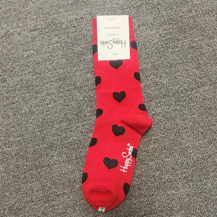 Mid-High Tube Trendy Socks Couple Cotton Sock – Romantic Socks for Couples & Special Moments Cerise Max