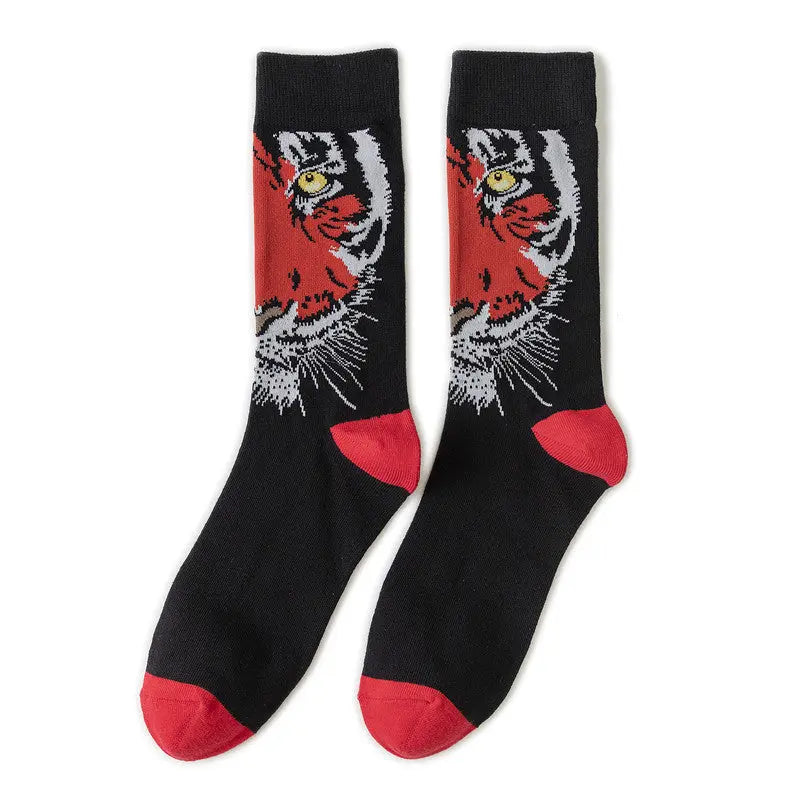 Cotton Sock Fruit Pattern Mid-calf Women – Bold & Fun Statement Socks Cerise Max