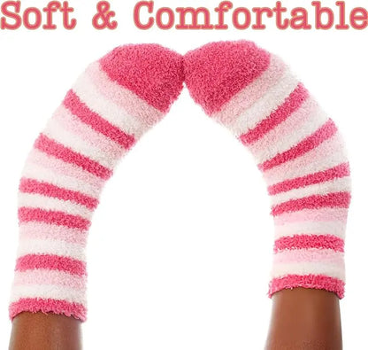 Colorful Patterned Candy Cane Chaos Fuzzy Socks - 6 Pairs – Performance Athletic Socks for Active Wear Maroon Menoetius