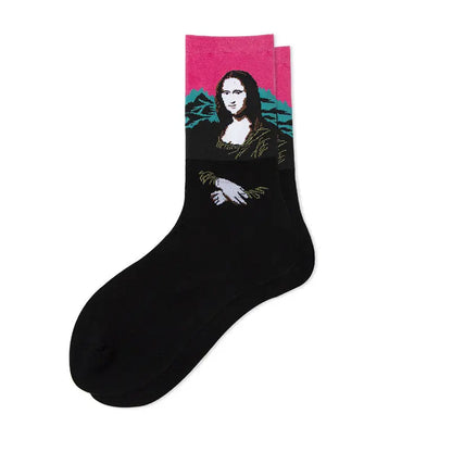 Starry Sky Cotton Sock Mid-calf – Bold & Fun Statement Socks Cerise Max