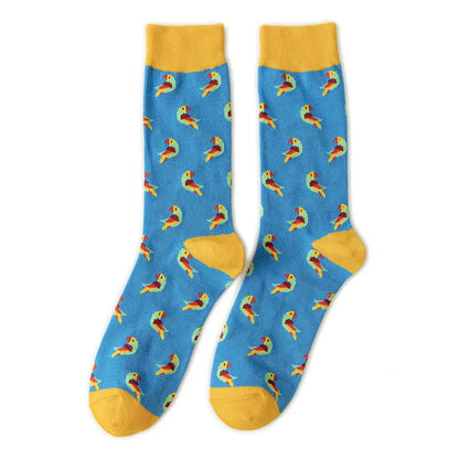 Cotton Sock Fruit Pattern Mid-calf Women – Bold & Fun Statement Socks Cerise Max
