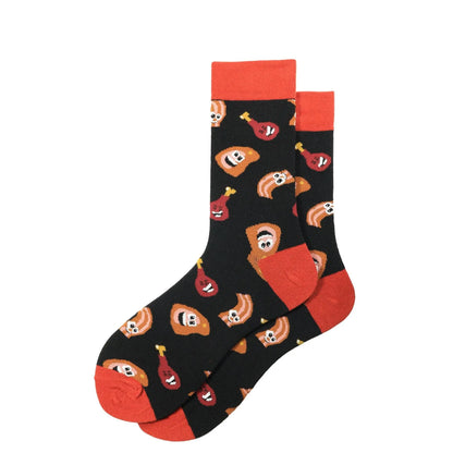 New Colorful Personality Small Yellow Duck Fashion Trendy Socks Cross-border Men's Mid-calf Length Sock – Bold & Fun Statement Socks Cerise Max