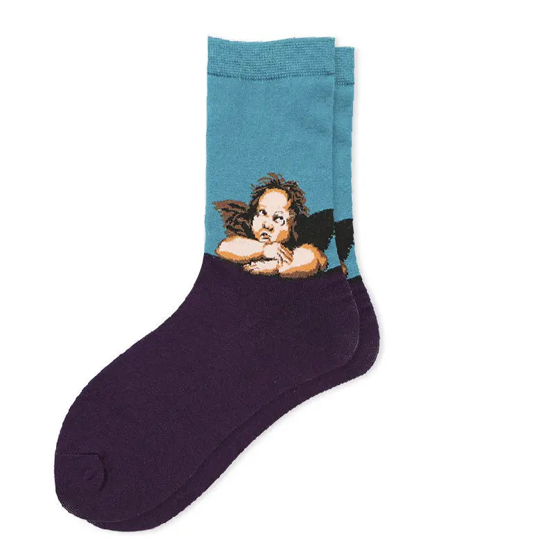 Starry Sky Cotton Sock Mid-calf – Bold & Fun Statement Socks Cerise Max