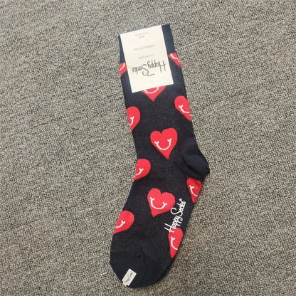 Mid-High Tube Trendy Socks Couple Cotton Sock – Romantic Socks for Couples & Special Moments Cerise Max