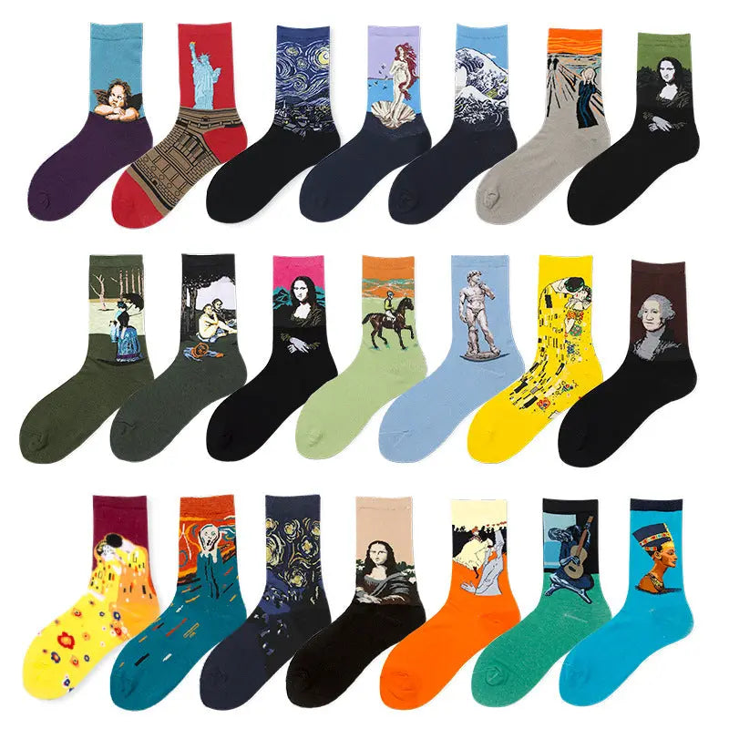Starry Sky Cotton Sock Mid-calf – Bold & Fun Statement Socks Cerise Max