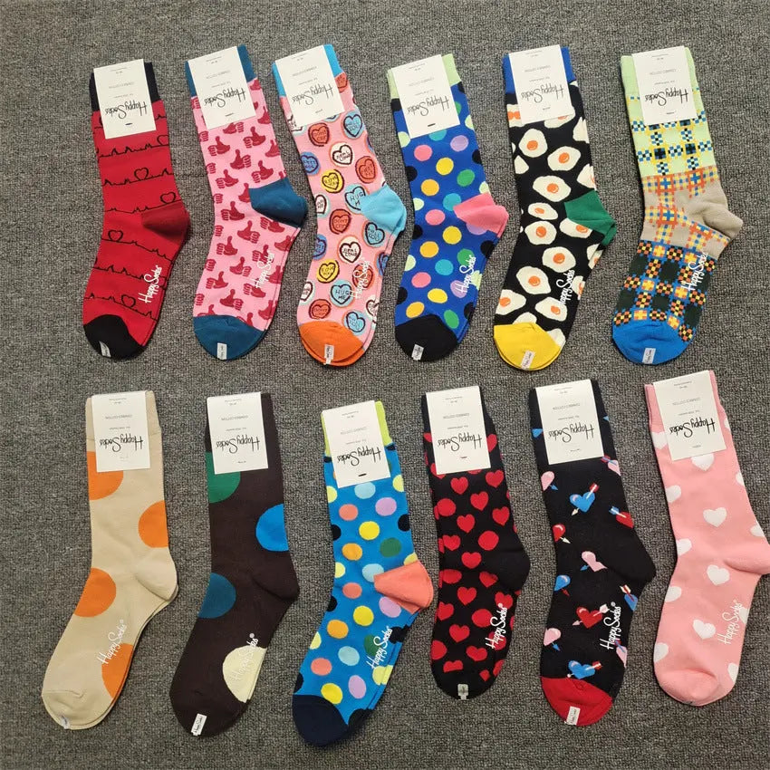 Mid-High Tube Trendy Socks Couple Cotton Sock – Romantic Socks for Couples & Special Moments Cerise Max