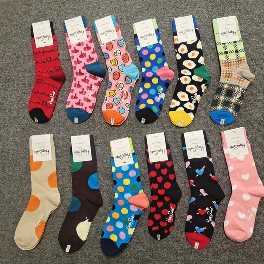 Mid-High Tube Trendy Socks Couple Cotton Sock – Romantic Socks for Couples & Special Moments Cerise Max
