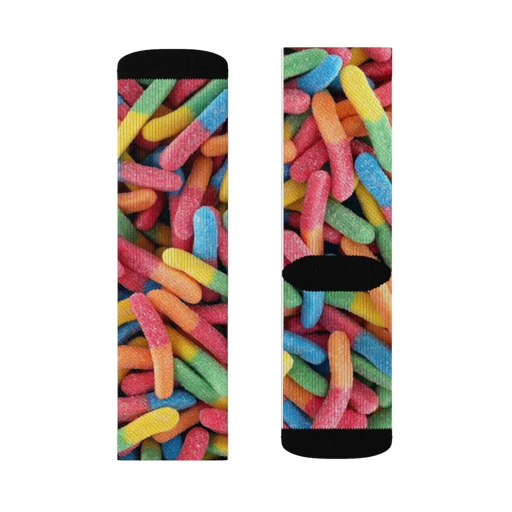 Gummy Candy Novelty Socks – Premium Dress Socks for Office & Formal Wear Yellow Pandora