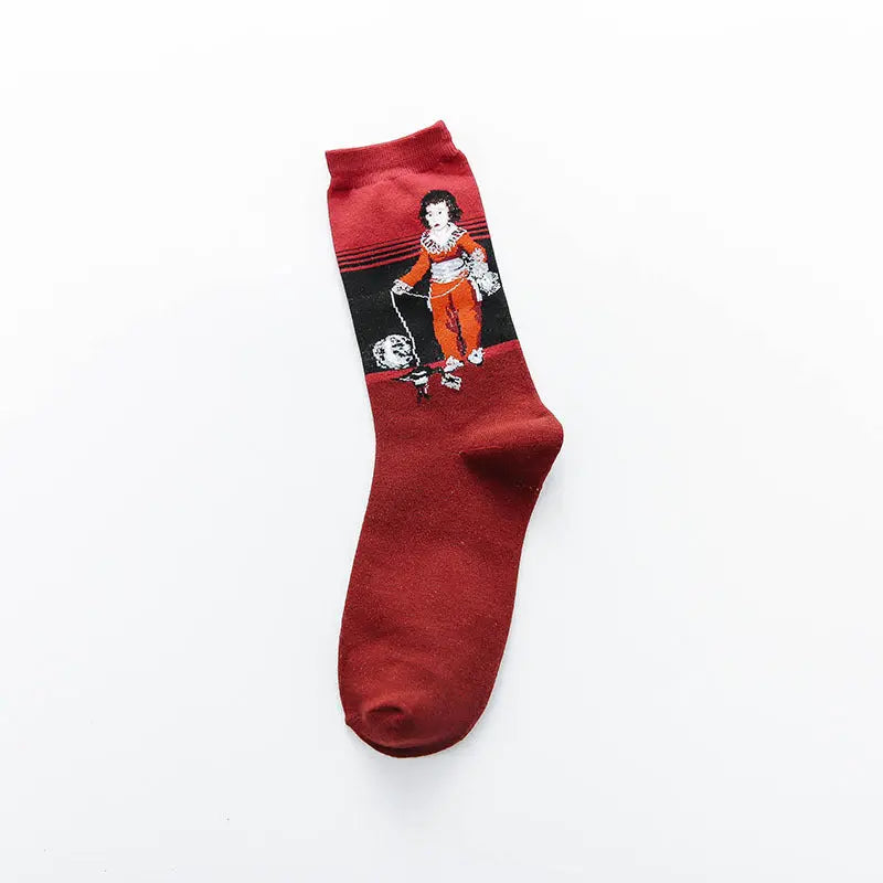 Starry Sky Cotton Sock Mid-calf – Bold & Fun Statement Socks Cerise Max