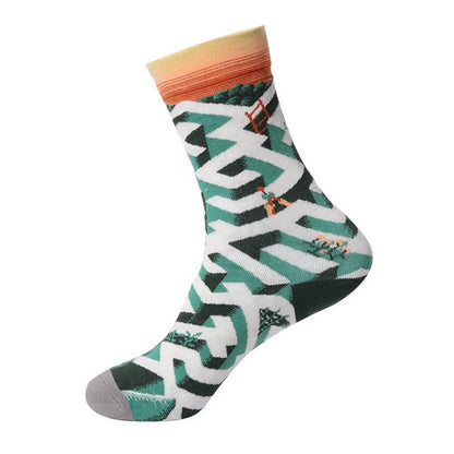 Renaissance Men And Women Mid-calf Spring And Autumn Cotton Sock – Bold & Fun Statement Socks Cerise Max